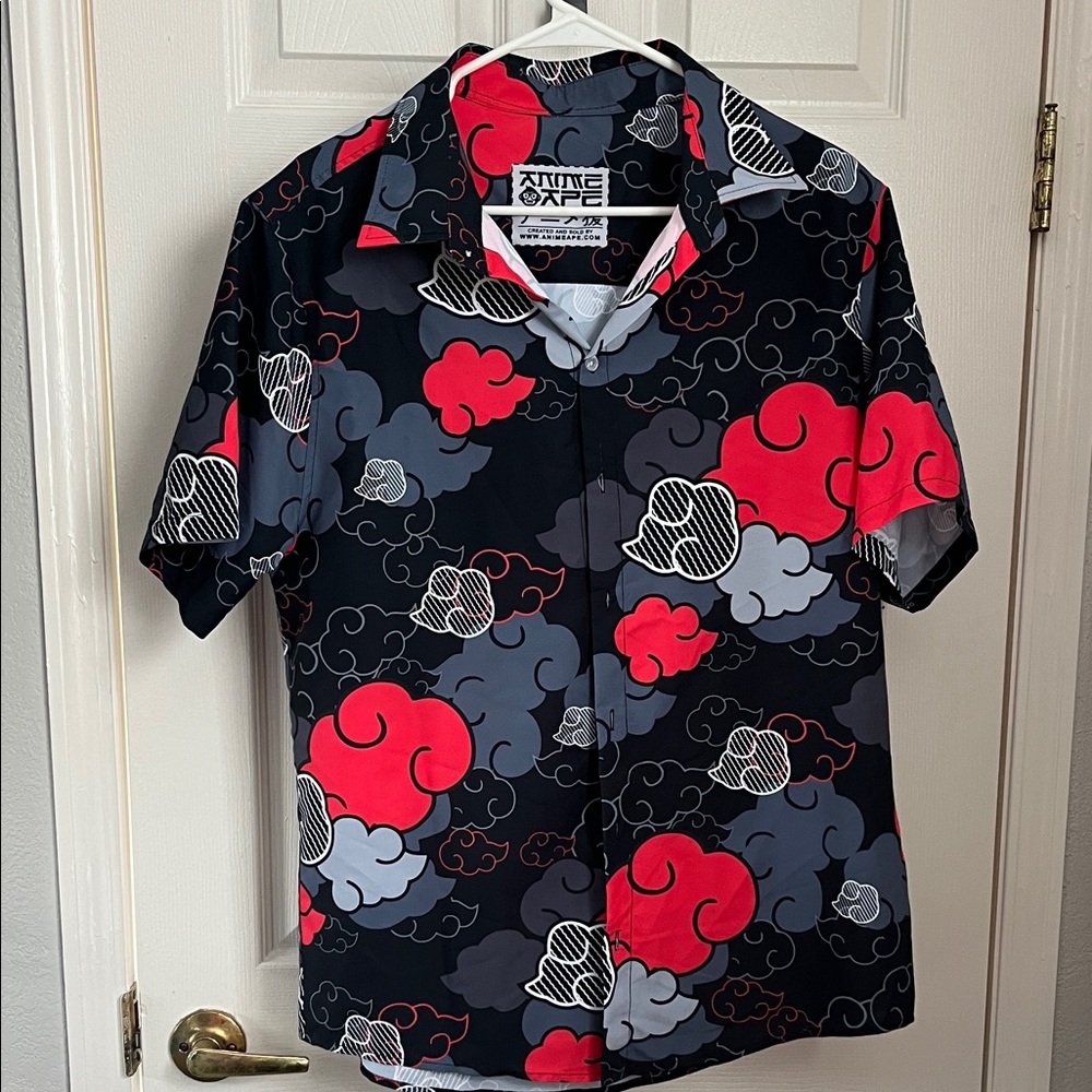 Men's Aloha Akatsuki Hawaiian Shirt- Black and Red